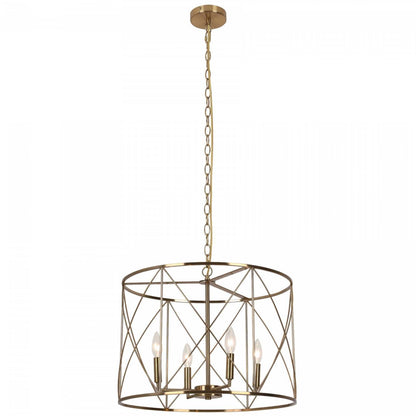 Dainolite Calah 4 Light Chandelier Incandescent Aged Brass Lamp|Lustre Calah de Dainolite avec fini laiton antique et 4 ampoules incandescentes