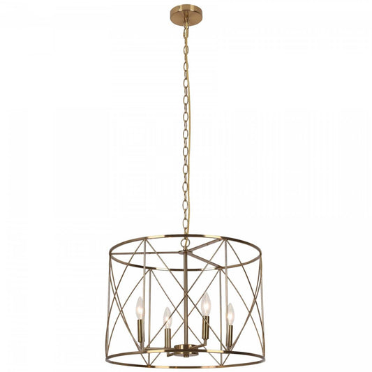 Dainolite Calah 4 Light Chandelier Incandescent Aged Brass Lamp|Lustre Calah de Dainolite avec fini laiton antique et 4 ampoules incandescentes