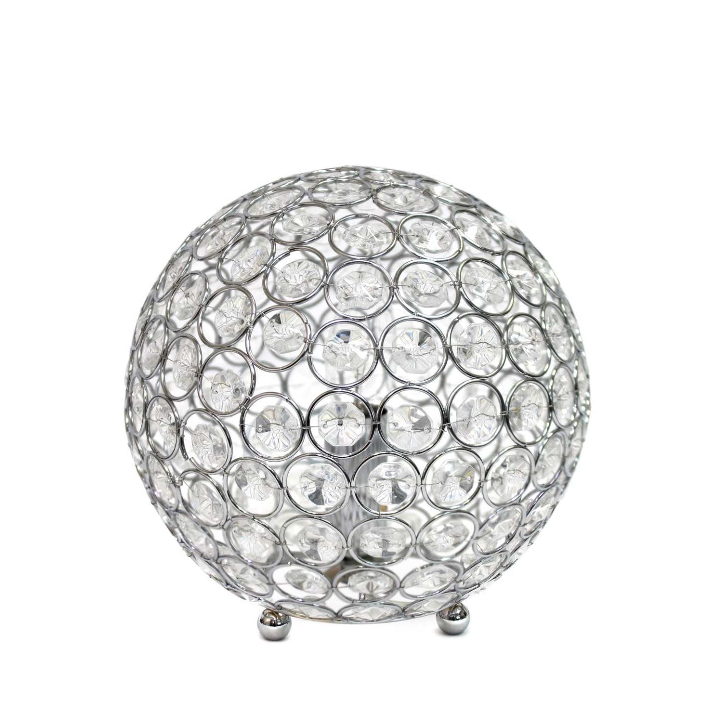 Lampe de table Elegant Designs balle avec paillettes de cristal, chromée|D21T6HBF
