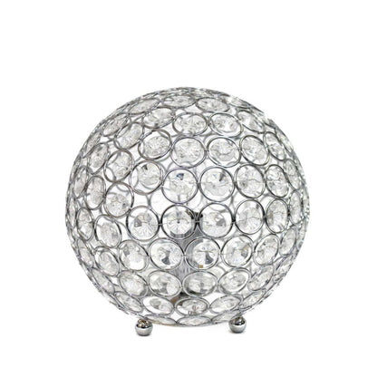 Lampe de table Elegant Designs balle avec paillettes de cristal, chromée|D21T6HBF