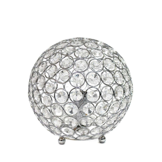 Lampe de table Elegant Designs balle avec paillettes de cristal, chromée|D21T6HBF