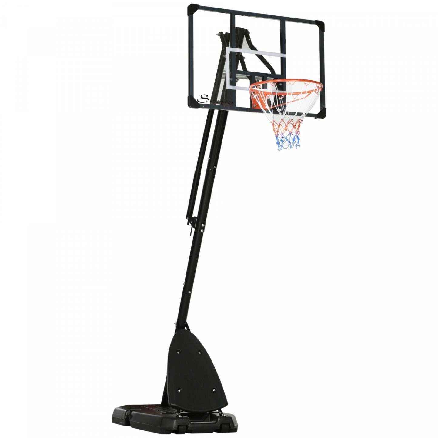 Soozier Panier de Basketball Portable Avec Roues, Base Lestée, 115.4-137.8