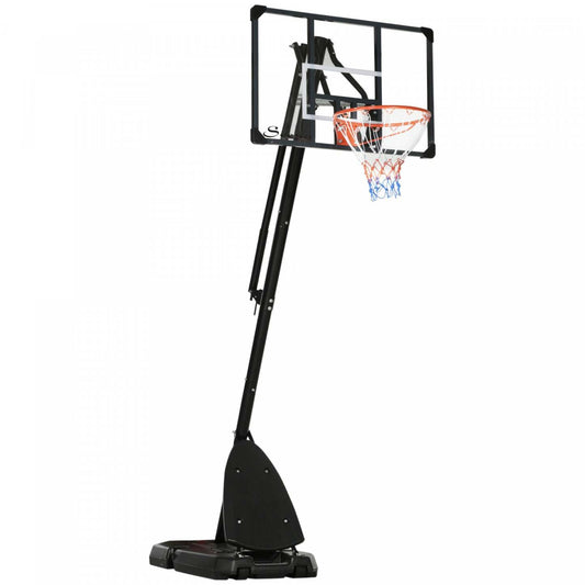 Soozier Panier de Basketball Portable Avec Roues, Base Lestée, 115.4-137.8