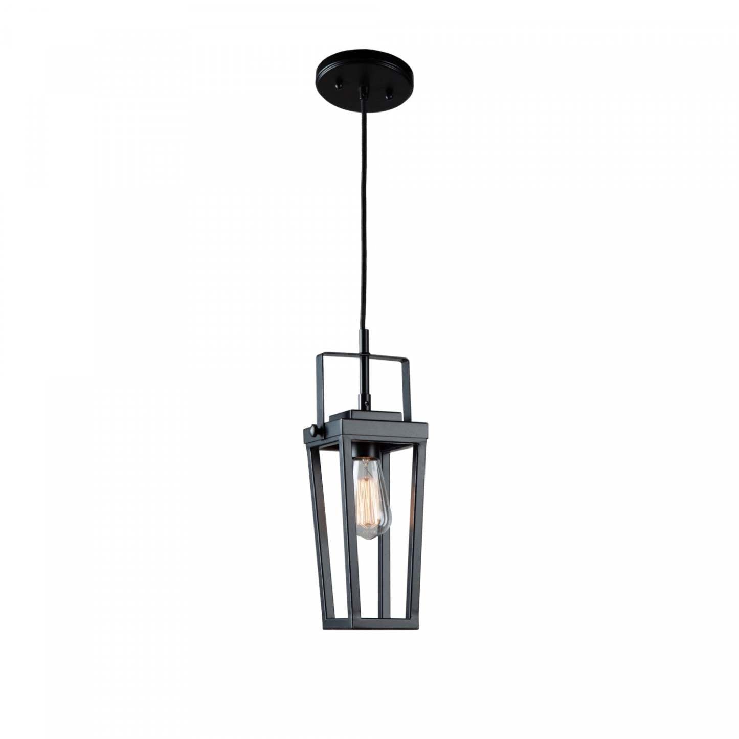 Luminaire suspendu noir à 1 ampoule Carriage II | Luminaire suspendu II Carriage noir à 1 ampoule | D06HMBZ8