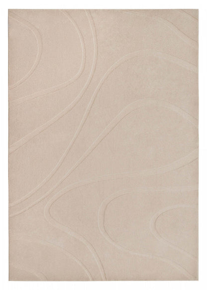 Tapis A Poils Longs Lavable Beige Pearl Hills 5'x7'