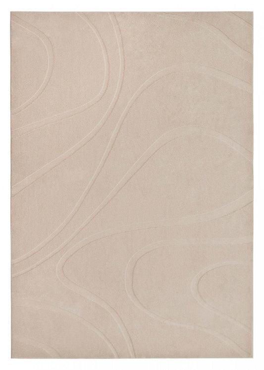 Tapis A Poils Longs Lavable Beige Pearl Hills 5'x7'