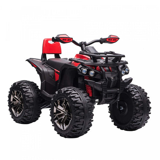 Aosom Voiture Quad A Quatre Roues Pour Enfants 12 V Avec Phares De Travail Mp3 Reels, Moto Alimentee