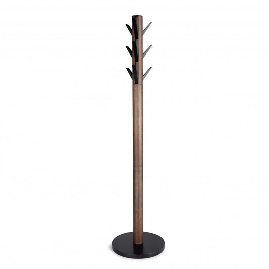 Umbra Modern Wood Flapper Coat Rack - Noir et Noyer|Portemanteau moderne Flapper de Umbra en bois - noir et noyer