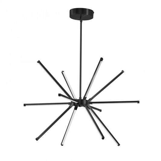Dainolite Array LED Chandelier 32w Matte Black White Acrylique Diffuseur Lampe|Lustre Array de Dainolite en acrylique blanc qui diffuse la lumière, avec fini noir mat et ampoule à DEL de 32 W