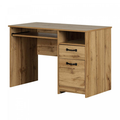Bureau Tassio avec plateau pour clavier - Chêne Nordik | Bureau Tassio avec plateau pour clavier - chêne nordique | D83G87LC
