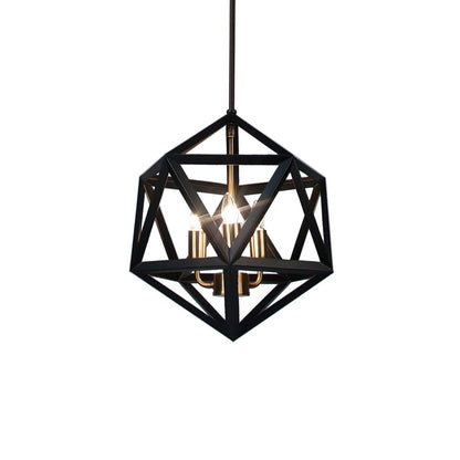 Dainolite Archello 3 Light Chandelier Matte Black Antique Brass Accents Lamp|Lustre Archello de Dainolite au fini noir mat avec touches laiton antique et 3 ampoules