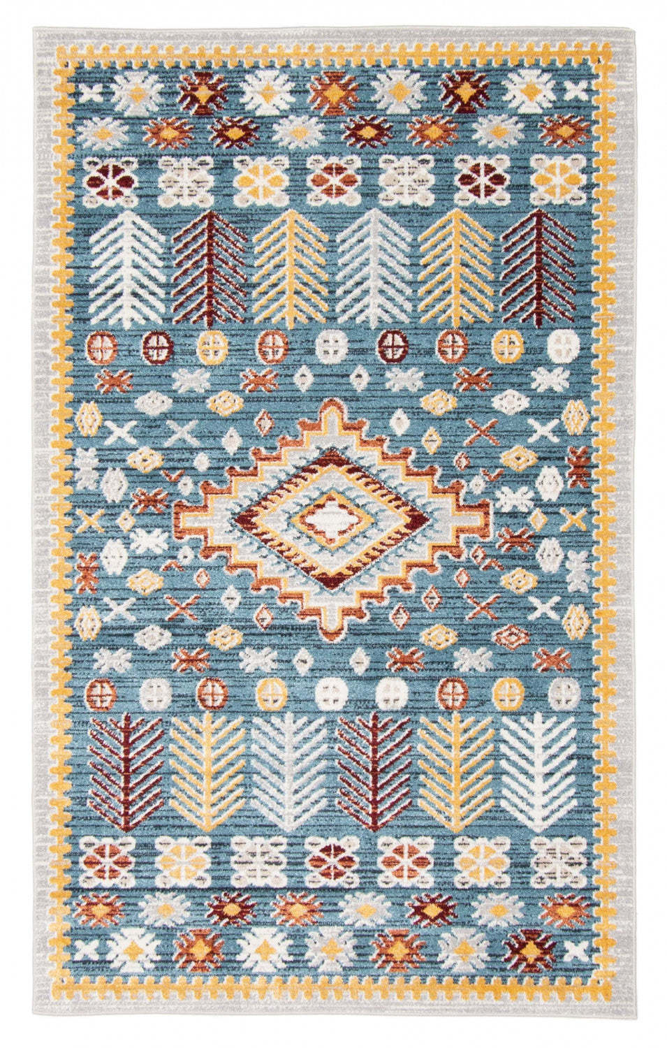 Gypsy Blue Machine Washable Area Rug - 5'0 x 7'0|Carpette Gypsy bleue lavable à la machine - 5 pi 0 po x 7 pi 0 po|D86FQYCP