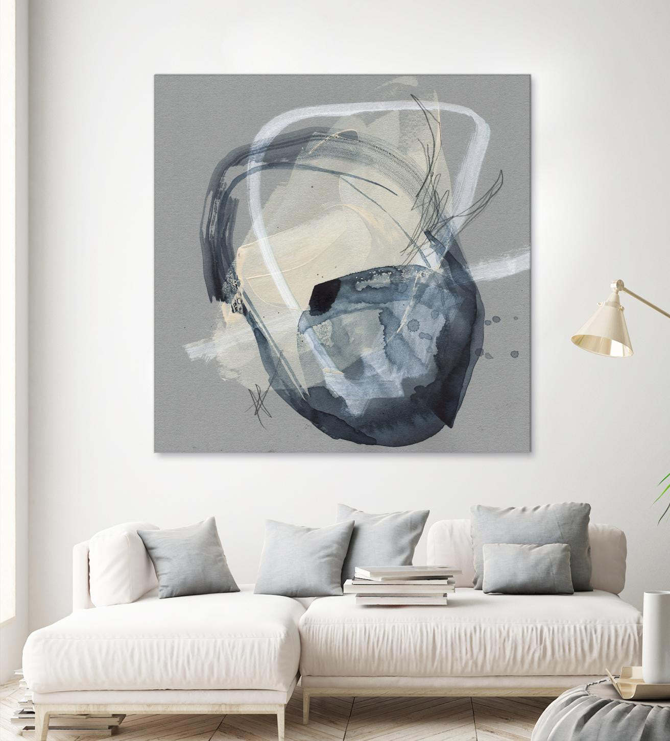 Œuvre d'art murale géante « Tandem Loops I » 54 x 54