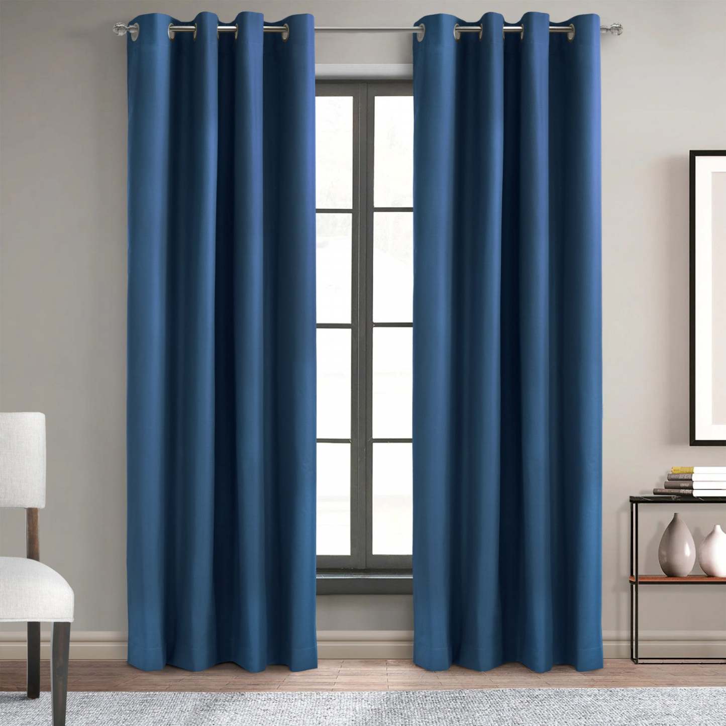 Thermaplus Alpine Navy Blackout Grommet Curtain Panel - 52 x 84|Panneau de rideau occultant à œillets Alpin bleu marine de Thermaplus - 52 x 84