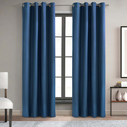 Thermaplus Alpine Navy Blackout Grommet Curtain Panel - 52 x 95|Panneau de rideau coupe-lumière à œillets Alpin bleu marine de Thermaplus - 52 x 95