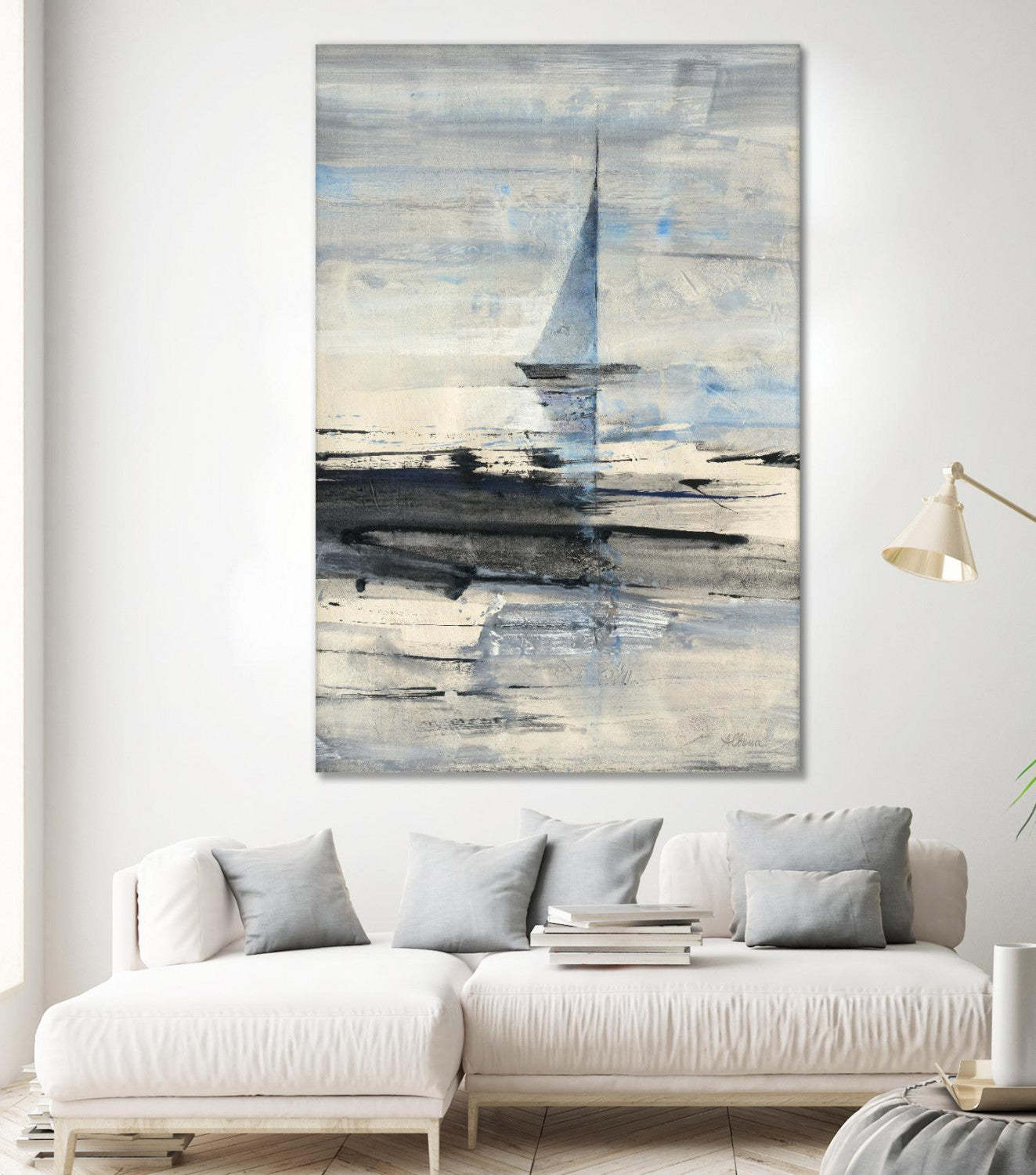 Œuvre d'art murale géante « Sailing » 84 x 54