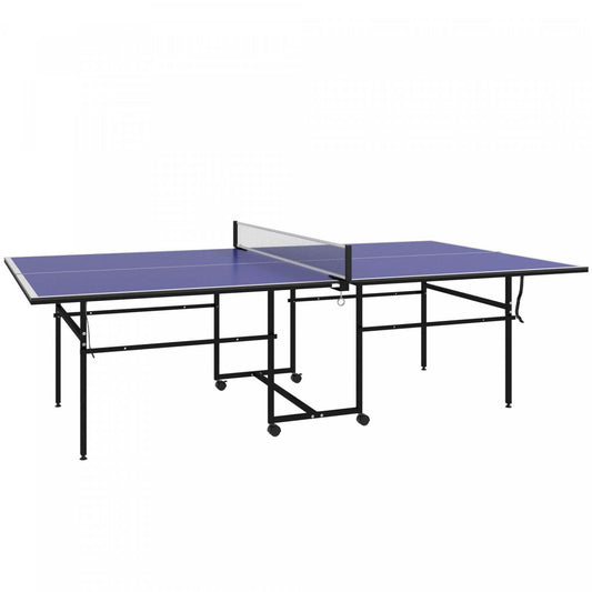 Table de ping-pong pleine taille Soozier, ensemble de table de tennis de table pliable, bleue