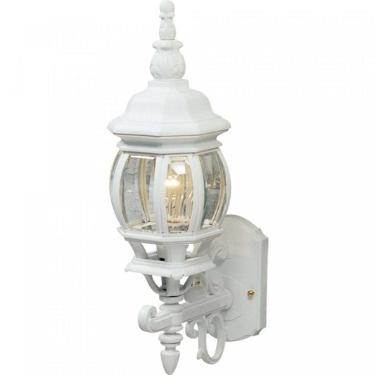 Classico 1-Light Outdoor White Wall Light | Applique murale Classico blanche à 1 ampoule pour l'extérieur | D06H3RSF