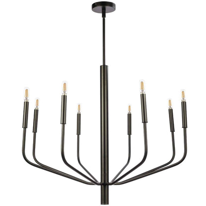 Dainolite Eleanor 8 Light Chandelier Matte Black Lamp|Lustre Eleanor de Dainolite avec fini noir mat et 8 ampoules