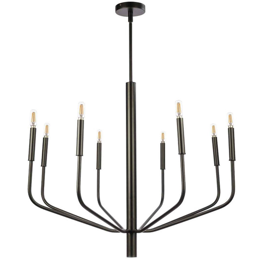Dainolite Eleanor 8 Light Chandelier Matte Black Lamp|Lustre Eleanor de Dainolite avec fini noir mat et 8 ampoules