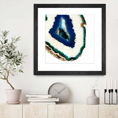Œuvre d’art murale encadrée noire et mate « Mediterranean Agate A » 30 x 30