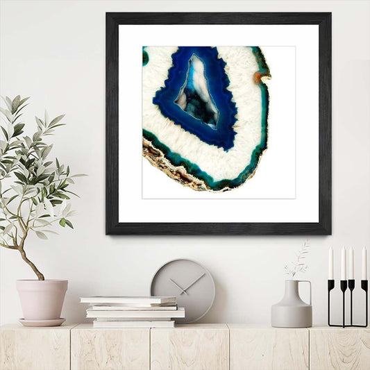 Œuvre d’art murale encadrée noire et mate « Mediterranean Agate A » 30 x 30