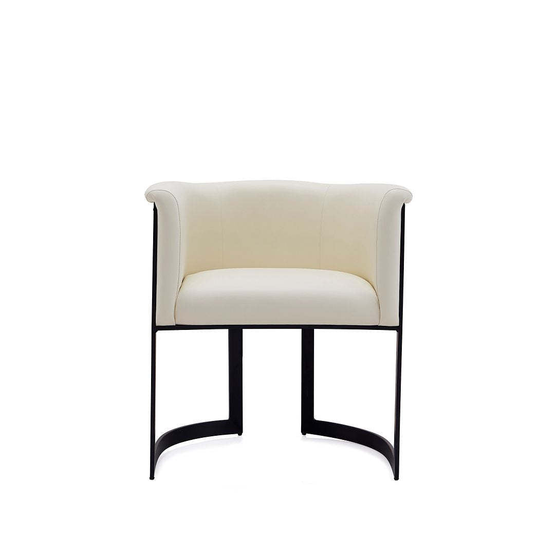 Manhattan Comfort Corso Leatherette Dining Chair with Metal Frame - Cream|Chaise de salle à manger Corso de Manhattan Comfort en similicuir avec armature en métal - crème