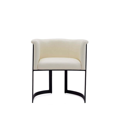 Manhattan Comfort Corso Leatherette Dining Chair with Metal Frame - Cream|Chaise de salle à manger Corso de Manhattan Comfort en similicuir avec armature en métal - crème