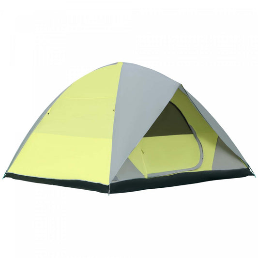 Outsunny Tente De Camping Dome Familiale 6 Personnes Avec Double Couche Amovible prévue Pour Randonnee
