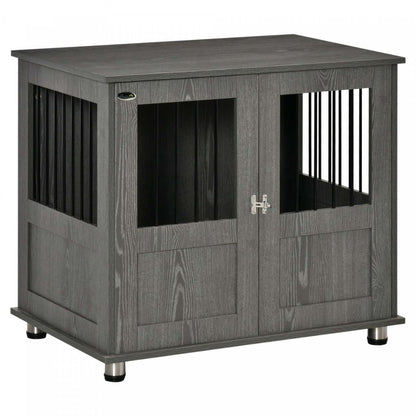 Pawhut Cage Pour Chien Avec Porte Magnétique Verrouillable, Pieds réglables, Table D'appoint Pour Ni