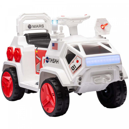 Qaba Voiture Électrique Pour Enfants, Voiture Mars Rover Alimentée Par Batterie 6 V Avec Sons De Science-Fiction