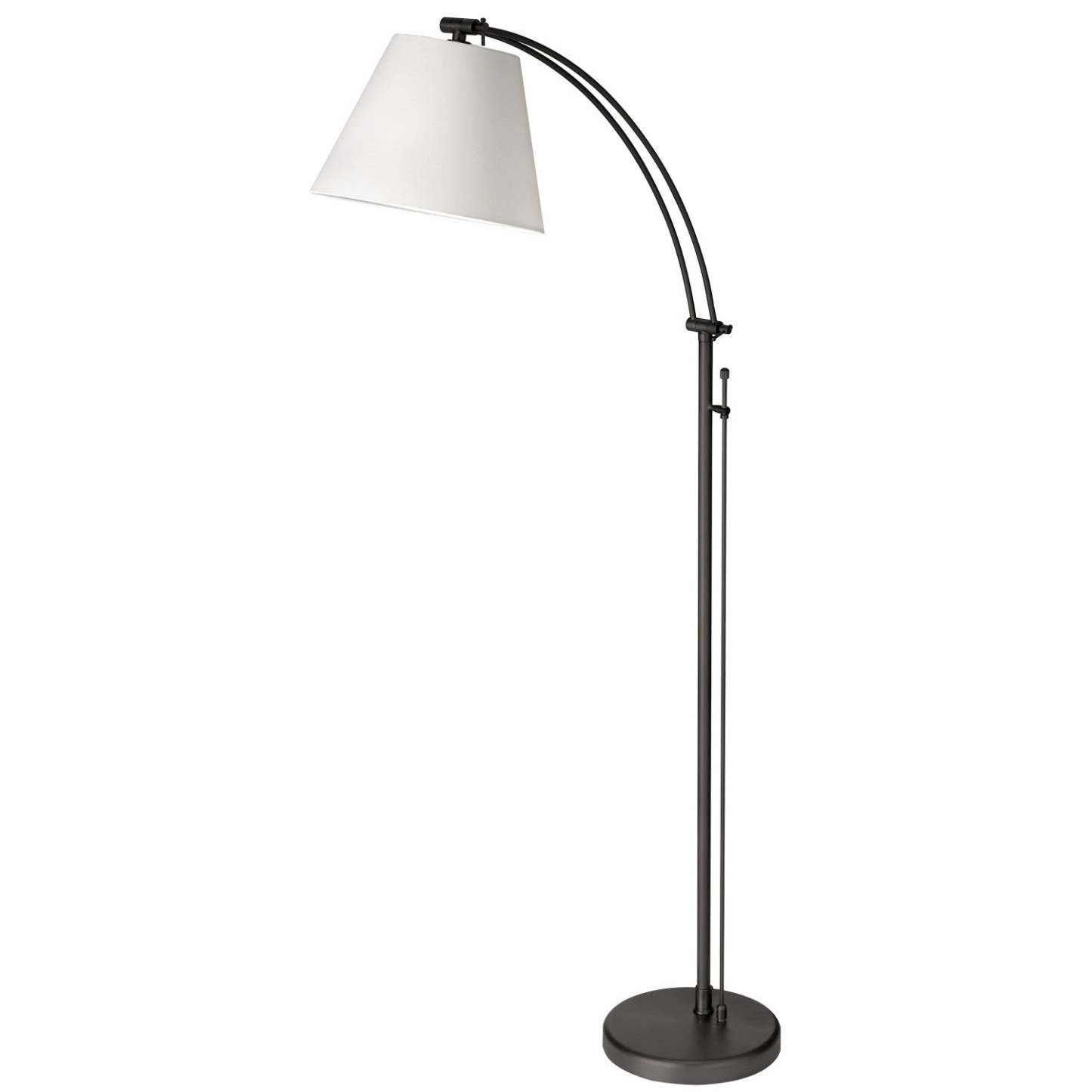 Dainolite Felix 1 Light Adjustable Floor Lamp Matte Black White Shade|Lampe à pied Felix réglable de Dainolite avec abat-jour blanc, fini noir mat et 1 ampoule