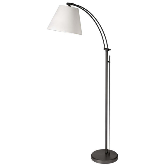 Dainolite Felix 1 Light Adjustable Floor Lamp Matte Black White Shade|Lampe à pied Felix réglable de Dainolite avec abat-jour blanc, fini noir mat et 1 ampoule