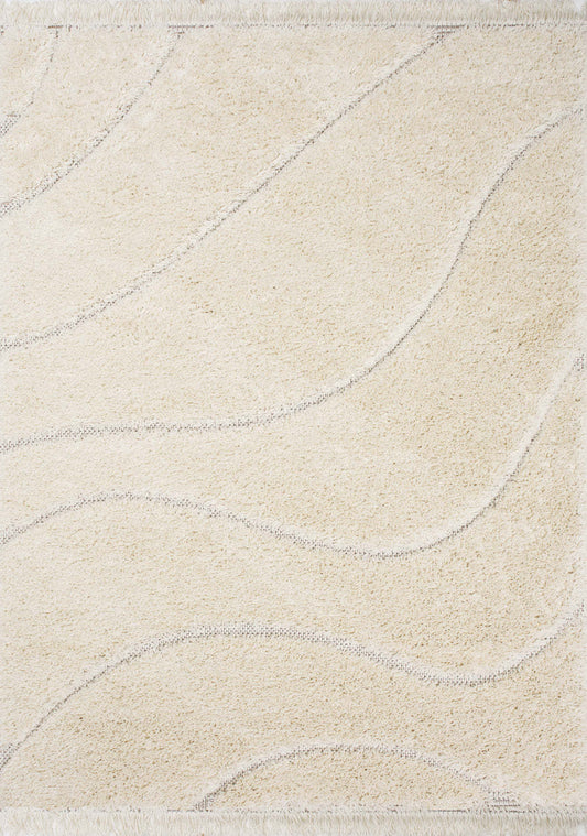 Napa Curves Shag Area Rug - 5'3 x 7'7|Carpette à poil long Napa à motifs de courbes - 5 pi 3 po x 7 pi 7 po