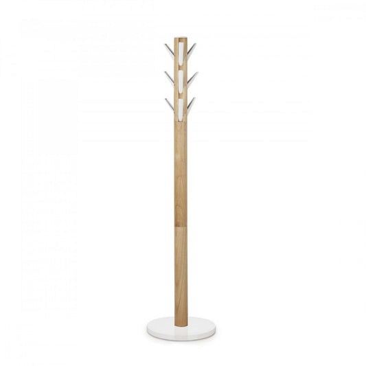 Umbra Modern Wood Flapper Coat Rack - Blanc et Naturel|Portemanteau moderne Flapper de Umbra en bois - blanc et naturel