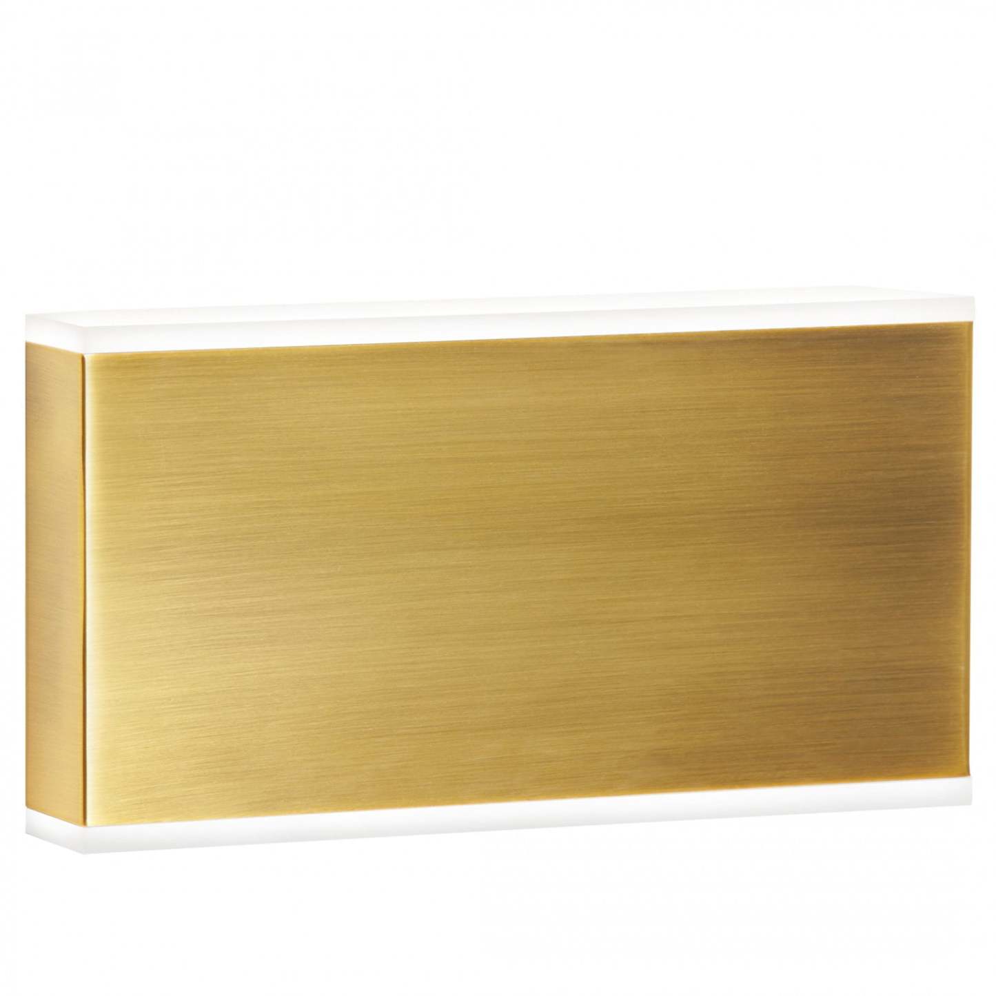 Dainolite Emery LED Wall Sconce 20w Aged Brass Frosted Acrylic Diffuser Lamp|Applique murale Emery de Dainolite en acrylique givré qui diffuse la lumière, avec fini laiton vieilli et ampoule à DEL de 20 W