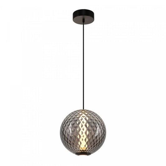 Suspension LED intégrée Celeste 12, fumée avec lampe en verrerie diamant | Suspension A Del Integrees Celeste De 12 po, Fume Avec Verre Diamante