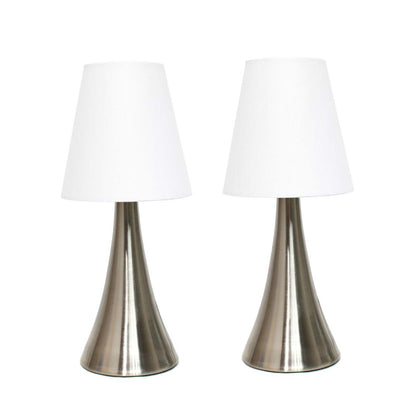 Ensemble de 2 mini lampes de table tactiles Valencia de Simple Designs avec abat-jour en tissu | D21JJOYO