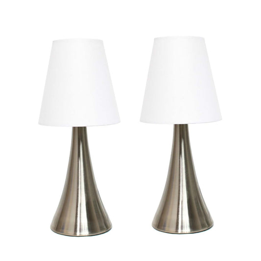 Ensemble de 2 mini lampes de table tactiles Valencia de Simple Designs avec abat-jour en tissu | D21JJOYO