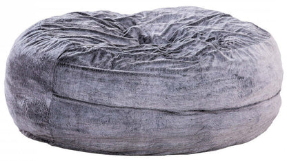 Sealy Bala Faux Fur High Density Foam Bean Bag Chair - Grey|Fauteuil poire Bala de Sealy en fausse fourrure avec mousse à haute densité - gris