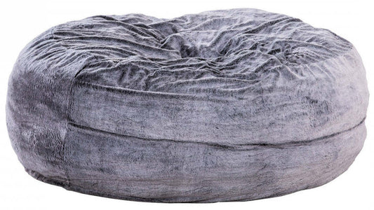 Sealy Bala Faux Fur High Density Foam Bean Bag Chair - Grey|Fauteuil poire Bala de Sealy en fausse fourrure avec mousse à haute densité - gris