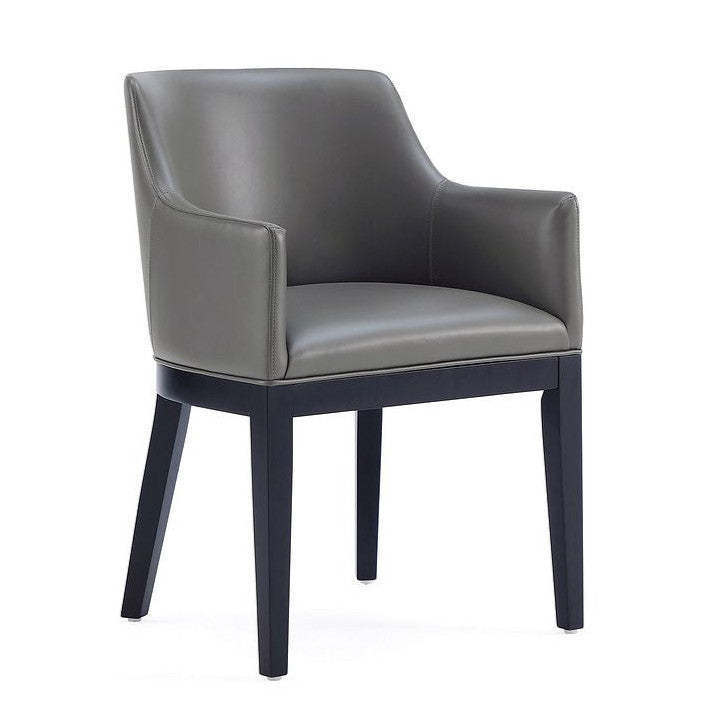 Manhattan Comfort Gansevoort Modern Faux Leather Dining Chair - Pebble Grey|Chaise de salle à manger moderne Gansevoort de Manhattan Comfort en similicuir - gris galet