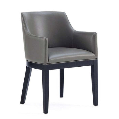 Manhattan Comfort Gansevoort Modern Faux Leather Dining Chair - Pebble Grey|Chaise de salle à manger moderne Gansevoort de Manhattan Comfort en similicuir - gris galet
