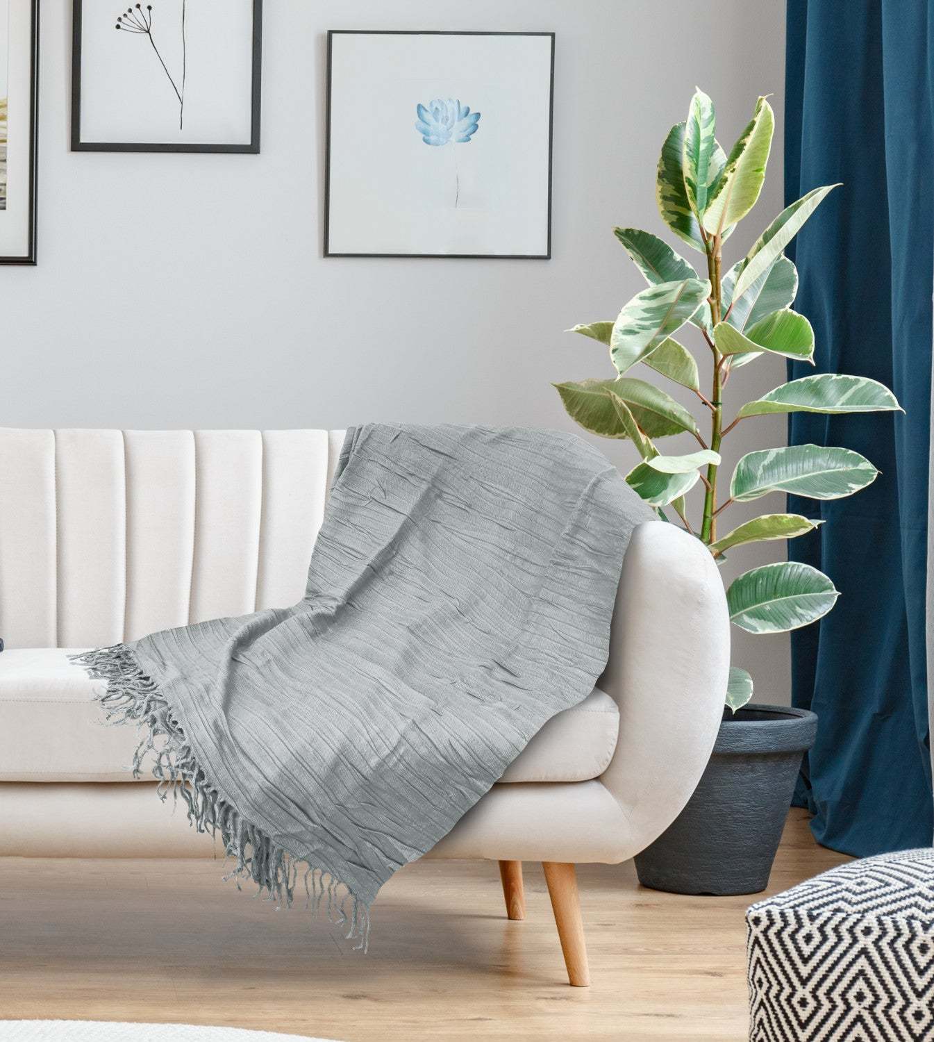 Plaid Sion Argent - 50x60|Jeté Sion argenté - 50x60|D258L5CL