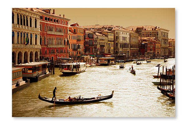 Venise-Grand Canal 28x42 Cadre d’art mural et panneau de tissu| Venise-grand Canal 28 po x 42 po : Cadre d'art mural et panneau de tissu|D44GYETA