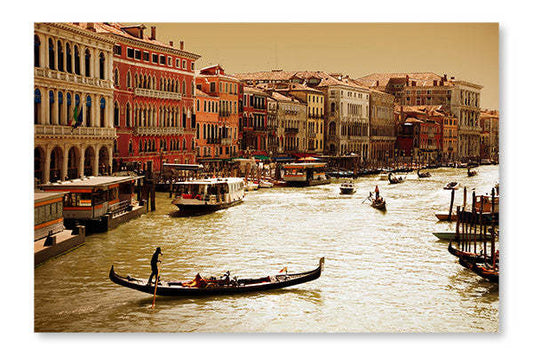 Venise - Grand Canal 24x36 Cadre d'art mural et panneau de tissu | Venise - Grand Canal 24 po x 36 po : Cadre d'art mural et panneau de tissu | D44G47M2