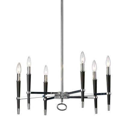 Dainolite Langford 6 Light Chandelier Polished Chrome Finish Lamp|Lustre Langford de Dainolite avec fini chromé poli et 6 ampoules