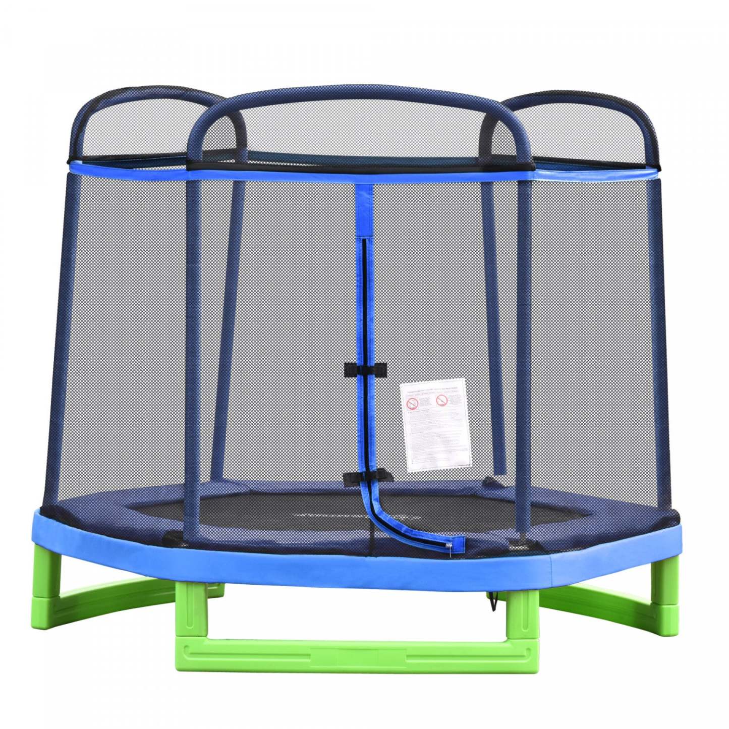 Outsunny Trampoline Pour Enfants De 2,1 M Avec Filet De Sécurité, Jouet De Gymnastique À Ressort Dur