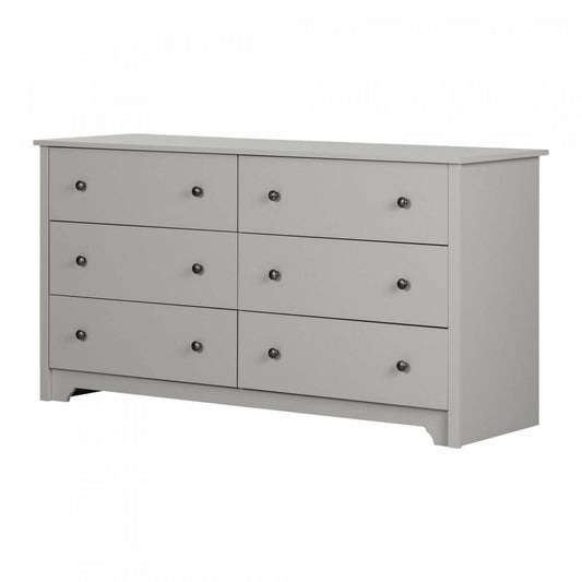 Commode 6 tiroirs Vito - Gris Doux | Commode Vito 6 Tiroirs - Gris Clair