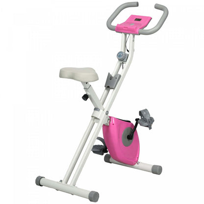Soozier Velo D'exercice Pliable Avec Résistance Magnétique A 8 Niveaux, Rose
